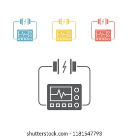 Heart Defibrillator icon. Vector sign for web graphic.