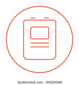 Heart defibrillator line icon.