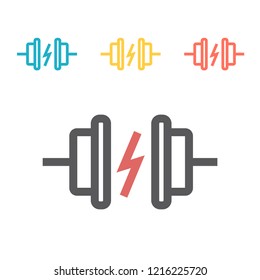 Heart Defibrillator line icon. Vector sign for web graphic.