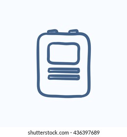 Heart defibrillator vector sketch icon isolated on background. Hand drawn Heart defibrillator icon. Heart defibrillator sketch icon for infographic, website or app.