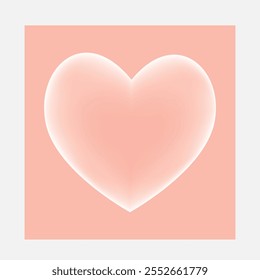 Heart with a delicate gradient in pink. Symbol of love. Happy Valentine's Day greeting cards. Social media stories templates. Trendy gradients, typography, y2k. Vector design. Background for the text