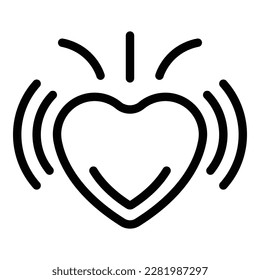 Heart delight icon outline vector. People face. Person happy