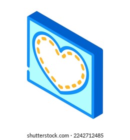 vectores de iconos isométricos de denim cardíaco. signo del denim cardíaco. ilustración de símbolo aislado