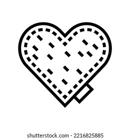 heart denim line icon vector. heart denim sign. isolated contour symbol black illustration