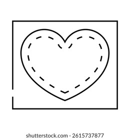 heart denim line icon vector. heart denim sign. isolated contour symbol black illustration