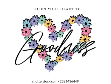 heart design colorful daisy flower vector art