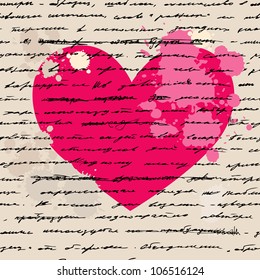 Heart design elements. Love. Handwriting vector background.