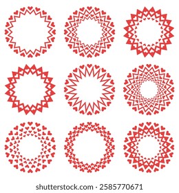 Heart Design Elements for Valentine's Day, Mother's Day, and Women's Day. Vector Set.