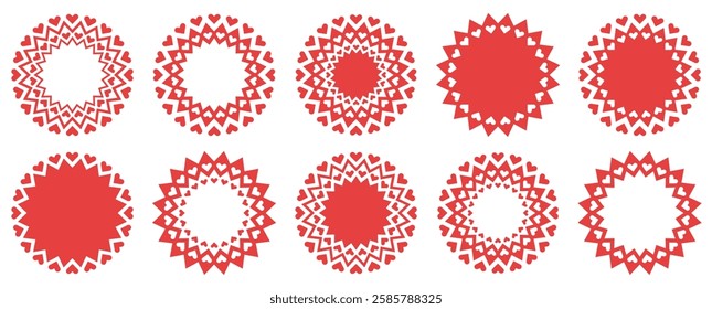 Heart Design Elements for Valentine's Day, Mother's Day, and Women's Day. Vector Set.