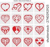 Heart design eps vector file, Earrings and Pendants,Valentine day Design, laser and cnc cutting, Digital Download,