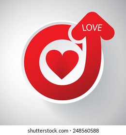 Heart Design - Full of Love Icon - Happy Valentine's Day Card or Icon