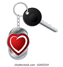 Heart design keyholder with key