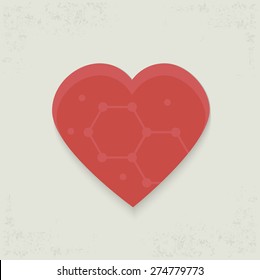 Heart design on old background,clean vector