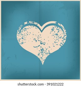 Heart design on old background,grunge vector