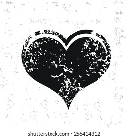 Heart design on old paper,grunge vector