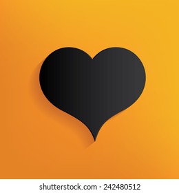 Heart design on yellow background,clean vector