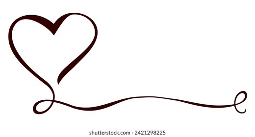 Heart design in one continuous line