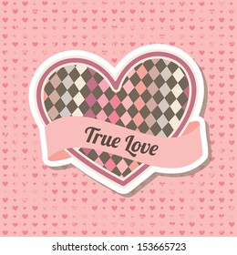 heart design over dotted background vector illustration 