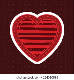 heart design over dotted  background vector illustration