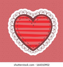 heart design over dotted  background vector illustration