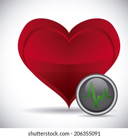 Heart design over gray background, vector illustration