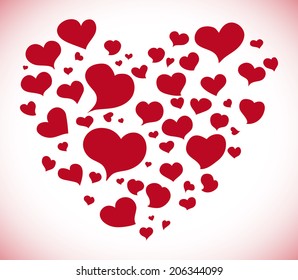Heart design over pink background, vector illustration