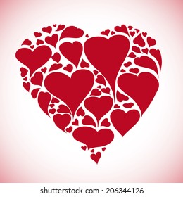 Heart design over pink background, vector illustration