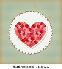 heart design over vintage background vector illustration