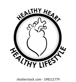 Heart design over white background, vector illustration