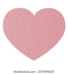 Heart design with quilted texture on white background