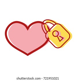 heart design with security padlock element