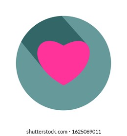 heart design or symbol of love with long shadows. simple and attractive design