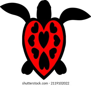 Heart design turtle. Turtle lovers will love this for Valentine's Day.