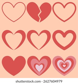 Heart desing vector icon red hearts