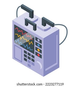 Icono de dispositivo cardíaco vector isométrico. Salud médica. Servicio de tratamiento
