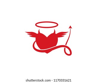 Heart Devil logo vector template