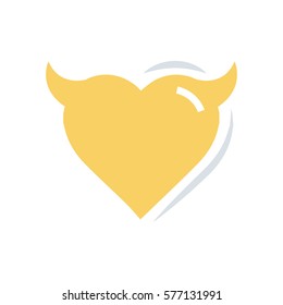 Heart of Devil love flat icon