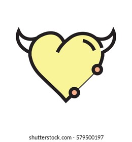 Heart Devil Pen tool Style yellow