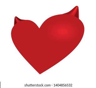 Heart with devil's horns. vector illustration