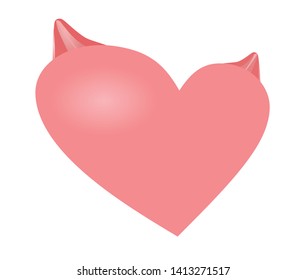 Heart with devil's horns. vector illustration