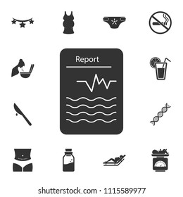 Heart diagnosis report vector icon. Simple element illustration. Heart diagnosis report vector symbol design from Pregnancy collection set. Can be used for web and mobile on white background