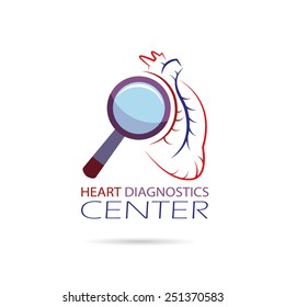 Heart diagnostics symbol design, vector illustration 