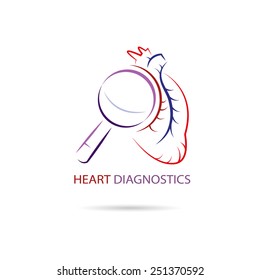 Heart diagnostics symbol design, vector illustration 
