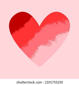 Heart with diagonal grunge textured gradient