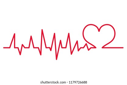 Heart diagram. In love. Heartbeat. Isolated on white background. Vector illustration.
