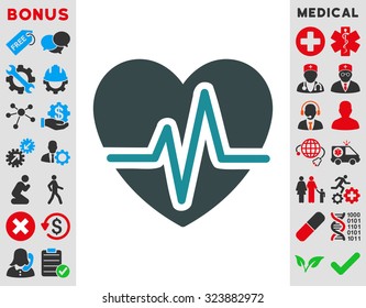 Heart Diagram vector icon. Style is bicolor flat symbol, soft blue colors, rounded angles, white background.