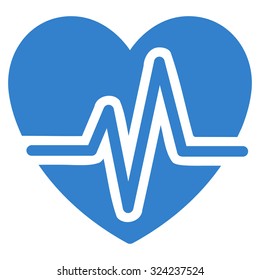 Heart Diagram vector icon. Style is flat symbol, cobalt color, rounded angles, white background.