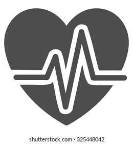 Heart Diagram vector icon. Style is flat symbol, gray color, rounded angles, white background.
