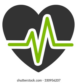 Heart Diagram vector icon. Style is bicolor flat symbol, eco green and gray colors, rounded angles, white background.