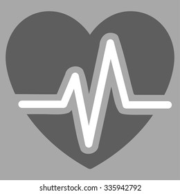 Heart Diagram vector icon. Style is bicolor flat symbol, dark gray and white colors, rounded angles, silver background.